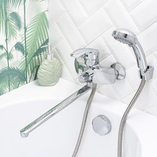 Смеситель для ванны с душем BOOU B8174-18F хром