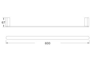 Полотенцедержатель Rose RG1717 60см хром