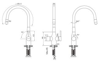 Смеситель для кухни Paulmark Salix Sa213419-BR бронза