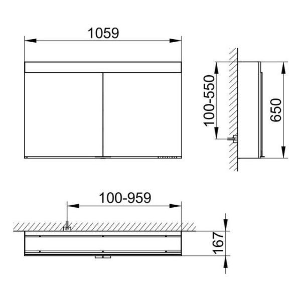 Зеркальный шкаф Keuco Edition  21522171301 106 см