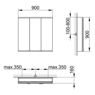 Зеркальный шкаф Keuco Royal Modular 800301091100300 90 см