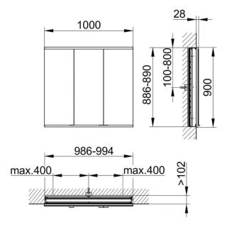 Зеркальный шкаф Keuco Royal Modular 800310101000200 100 см
