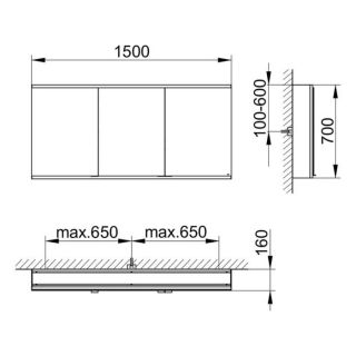 Зеркальный шкаф Keuco Royal Modular 800311150100200 150 см