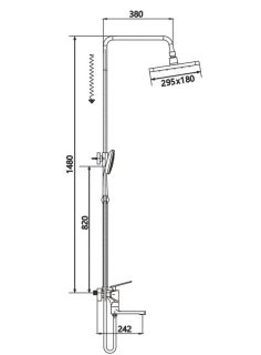Душевая стойка Shevanik S8036H чёрный
