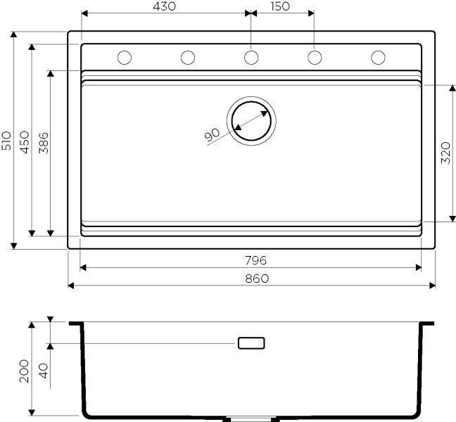 Мойка кухонная Omoikiri Kitagawa 86-LB-WH Artceramic/белый