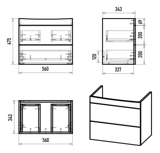 Подвесная тумба под раковину Misty Клермонт 60см белый