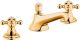 Смеситель для раковины на три отверстия Kludi 1926 позолоченный 510464520