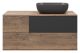 Подвесная тумба под раковину Misty Коломбо 100см правая дуб Галифакс/антрацит