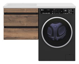 Подвесная тумба раковину Misty Коломбо под стиральную машину 60см дуб Галифакс/антрацит