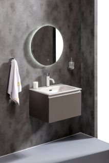 Тумба под раковину Armadi Art Vallessi 60см антрацит глянец 837-060-A glossy