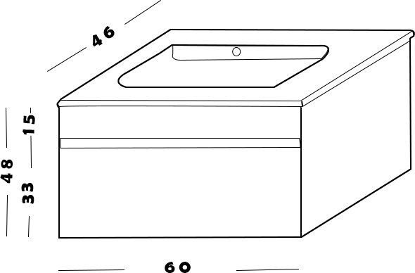 Тумба под раковину Armadi Art Vallessi 60см дуб светлый 837-060-L