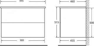 Тумба под раковину BelBagno подвесная 90x50см Rovere Moro ETNA-900-2C-SO-RW-P