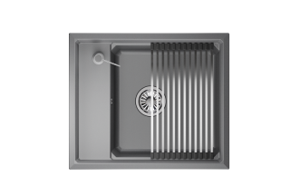 Мойка кухонная Granula Kitchen Space 6004, АЛЮМИНИУМ