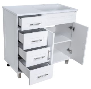 Напольная тумба под раковину Misty Купер 90см правая белый