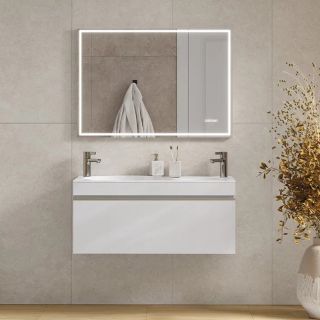 Тумба под раковину подвесная Velvex Otto tp.OTO.OTT.100.1Y белый глянец, 100 см