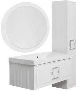 Зеркало La Fenice Terra  FNC-02-TER-B-65 белое матовое 65 см