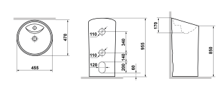 Раковина напольная Laguraty 202 B 45x97см белый