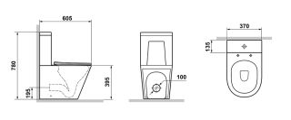 Унитаз-компакт Laguraty 2050 A (050 A) безободковый белый