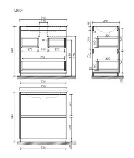 Тумба напольная под раковину Sancos Libra Floor LB80FEG 80 см дуб галифакс натуральный