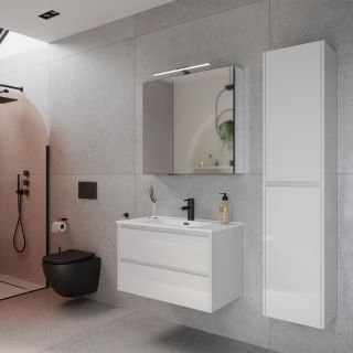 Подвесная тумба под раковину Sancos Libra LB80W 80см белый глянец