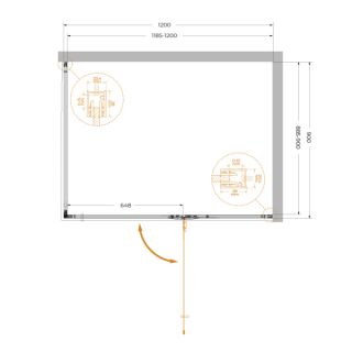 Душевой уголок CEZARES LINER-AH-1-120/90-C-GM-R