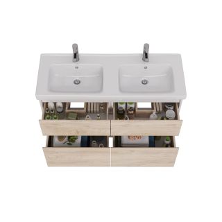 Тумба под раковину Lemark Combi LM03C125T-dub 120 см белый глянец