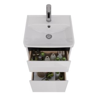 Тумба под раковину Lemark Combi LM03C45T-black 45 см белый глянец черный