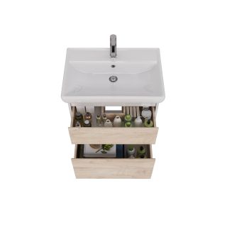 Тумба под раковину Lemark Combi LM03C70T-dub 70 см белый глянец