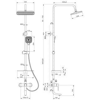 Душевая стойка Lemark Aura LM0662CH хром