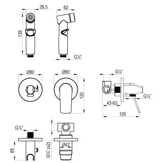Гигиенический душ со смесителем Lemark Ortus LM11319C хром