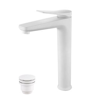 Смеситель для раковины Lemark Bronx LM3709MW с донным клапаном белый