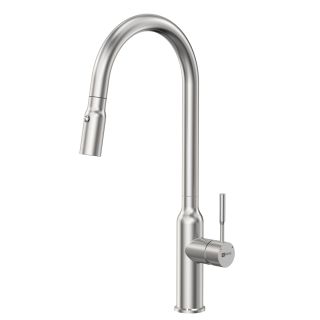 Смеситель для кухни Lemark Expert LM5086S с вытягивающимся поворотным изливом сталь