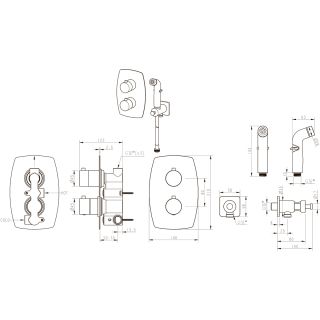 Гигиенический душ Lemark Ursus LM7240BL с термостатом чёрный