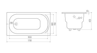 Ванна чугунная Goldman Loft LF17070 170x70см с ножками