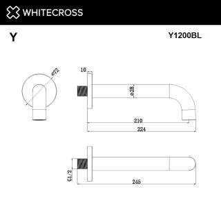 Излив настенный WHITECROSS Y1200NIB брашированный никель