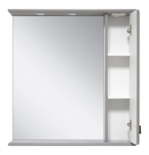 Зеркальный шкаф с подсветкой Misty Лувр 75см правый серый