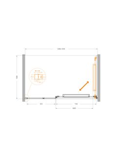 Душевая дверь CEZARES LUX-B-FS-11-130-C-CR хром