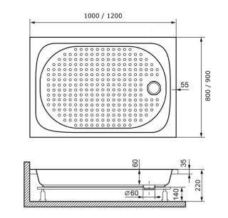 Поддон для душа RGW LUX/TN 800х1000х220