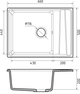 Мойка кухонная GranFest LEVEL LV-660L терракот