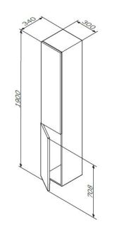 Шкаф Am.pm Gem M90CHL0306WG левый 30 см белый