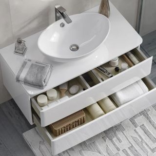 Тумба под раковину подвесная Velvex Luna tp.LUN.100.2Y, 100 см