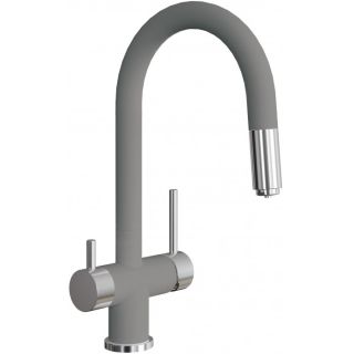 Смеситель для кухни Florentina Маэстро с подключением под фильтр серый шёлк