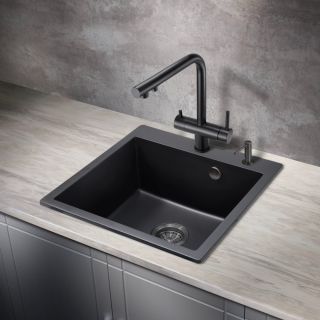 Смеситель для кухни Milacio Ultra MCU.559.TB под фильтр с краном для питьевой воды Total Black