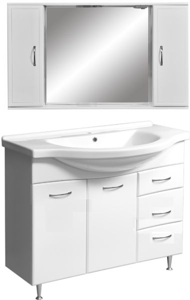 Тумба под раковину Stella Polar Волна 100-8 белый SP-00000136