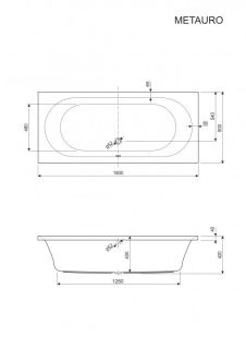 Ванна акриловая Cezares METAURO-180-80-42-W37