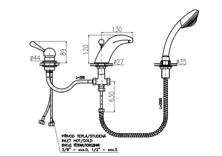 Смеситель на борт ванны Rav Slezak Labe L471.5SSM бронза