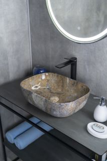 Раковина Gid Mnc333T 54474 накладная под камень глянцевый 46x32.5x13.5