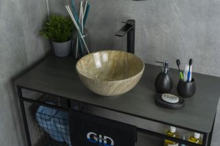 Раковина Gid Mnc488 54436 накладная под камень глянцевая 32x32x14