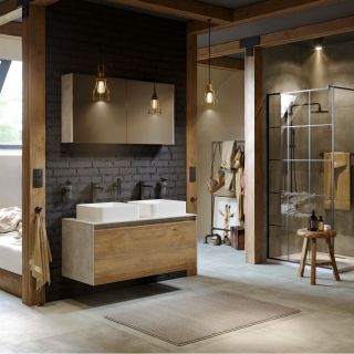 Подвесная тумба под раковину Aqwella Mobi MOB0112DB+MOB0712DB 120 см