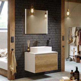 Подвесная тумба под раковину Aqwella Mobi MOB0108DB+MOB0708DB 80 см